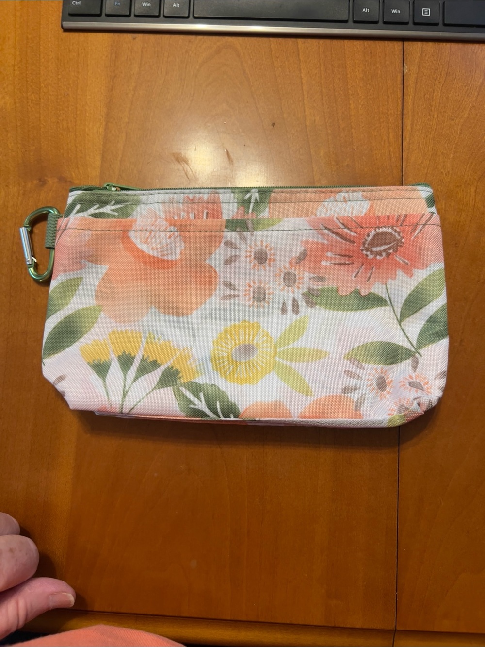 Thirty one brand morning floral clear clip pouch